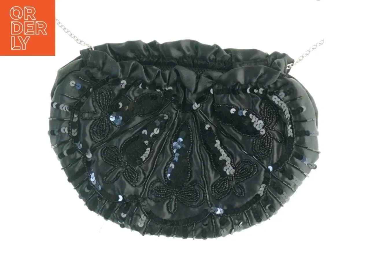 Billede 2 - Sort aftentaske med pailletter (str. 27 x 20 cm)