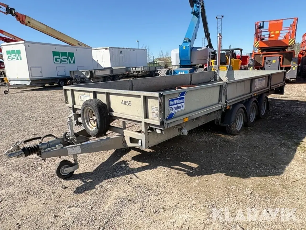 Billede 1 - Maskintrailer IFOR Williams 3 aksler 3500 kg med ladkran