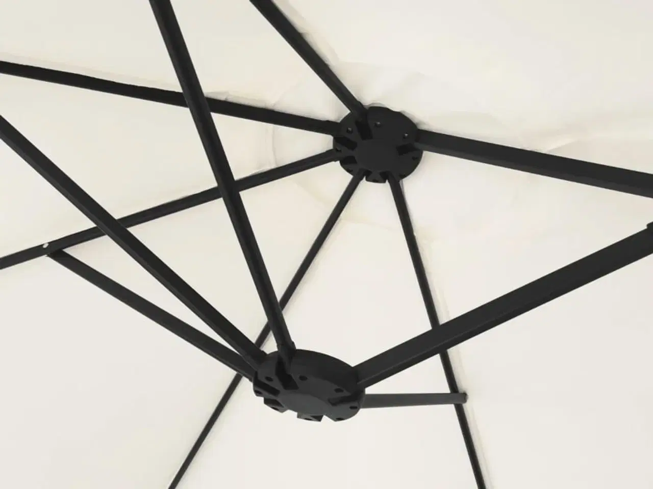 Billede 6 - Parasol m. dobbelt parasoldug 449x245 cm sandhvid
