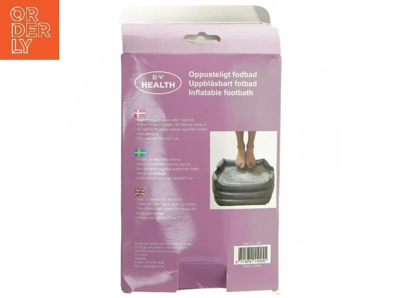 Billede 2 - Oppusteligt fodbad fra E-V HEALTH (str. 30x30 cm)