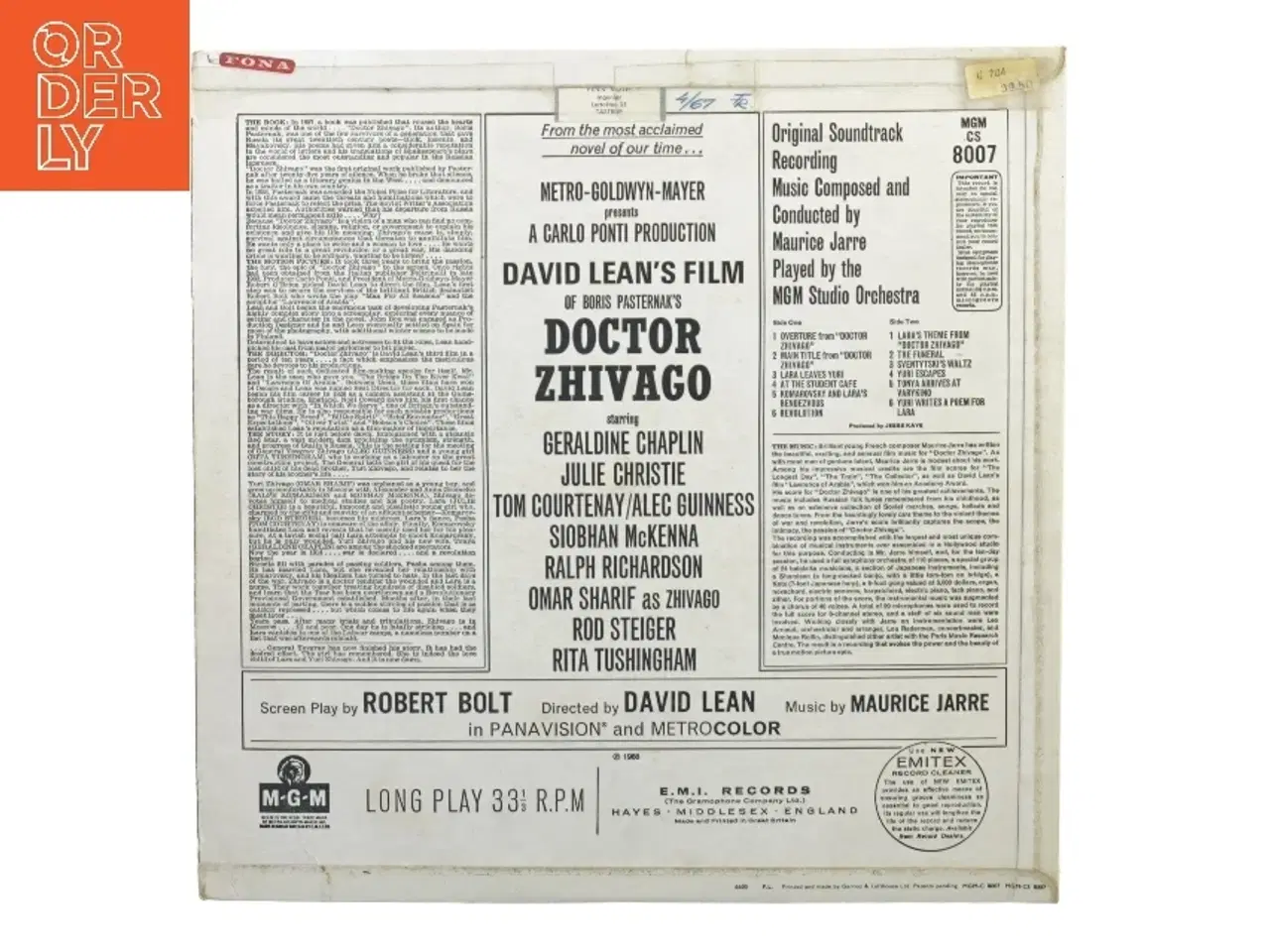 Billede 2 - Doctor Zhivago fra Mgm (str. 30 cm)