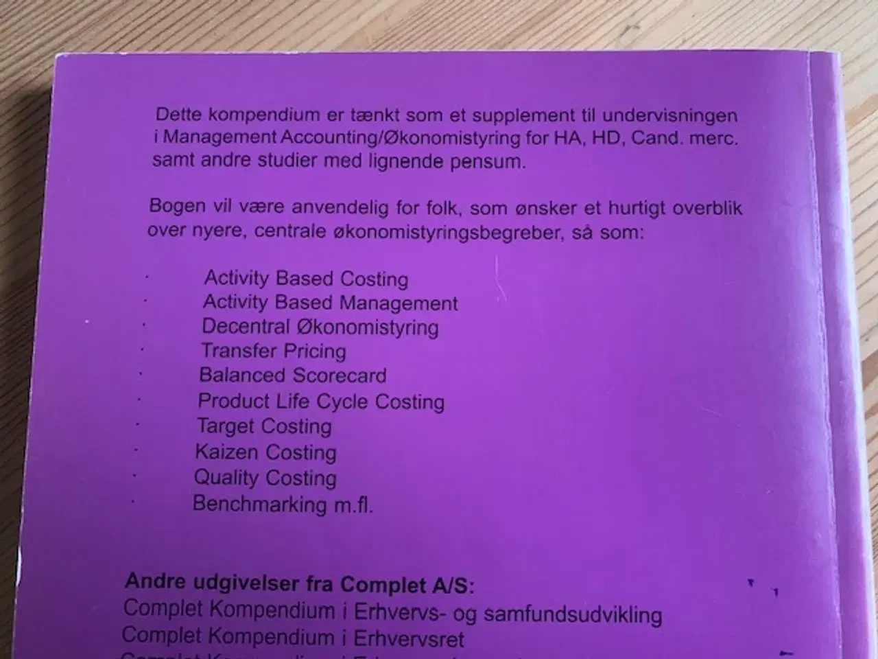 Billede 2 - Complet Kompendium - Management Accounting