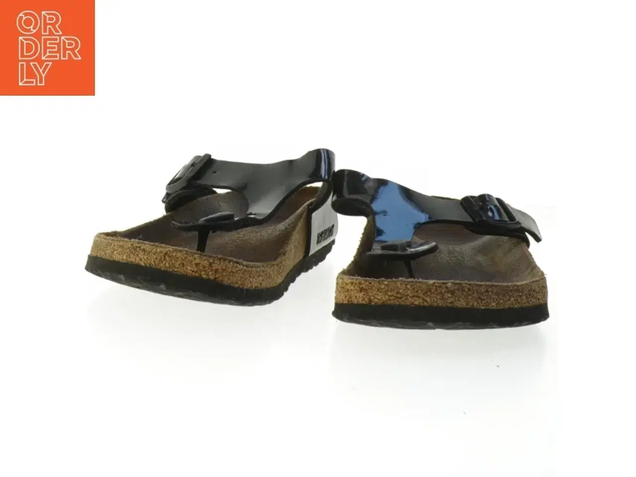 Billede 3 - Birkenstock Sorte sandaler med strop og korksål (str. 41 )