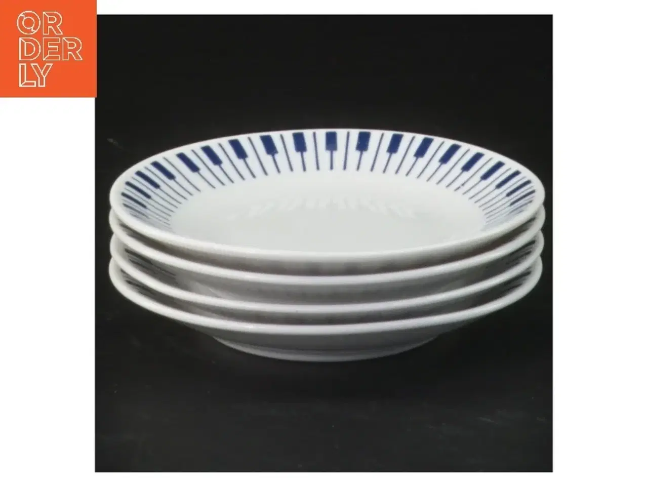 Billede 1 - Porcelænstallerkener med blå mønster fra Lyngby Tangent (str. 4 styk, ø 10 cm)