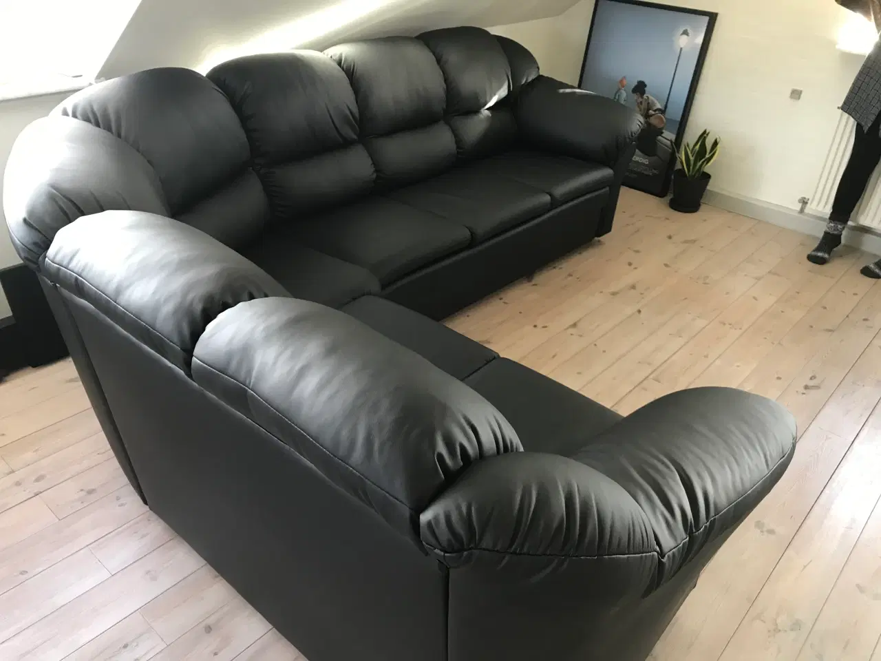 Billede 1 - Hjørnesofa i læderlook