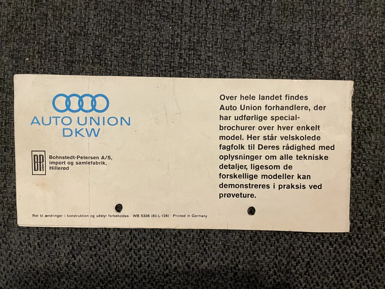 Billede 8 - Gammel Bil brochure 