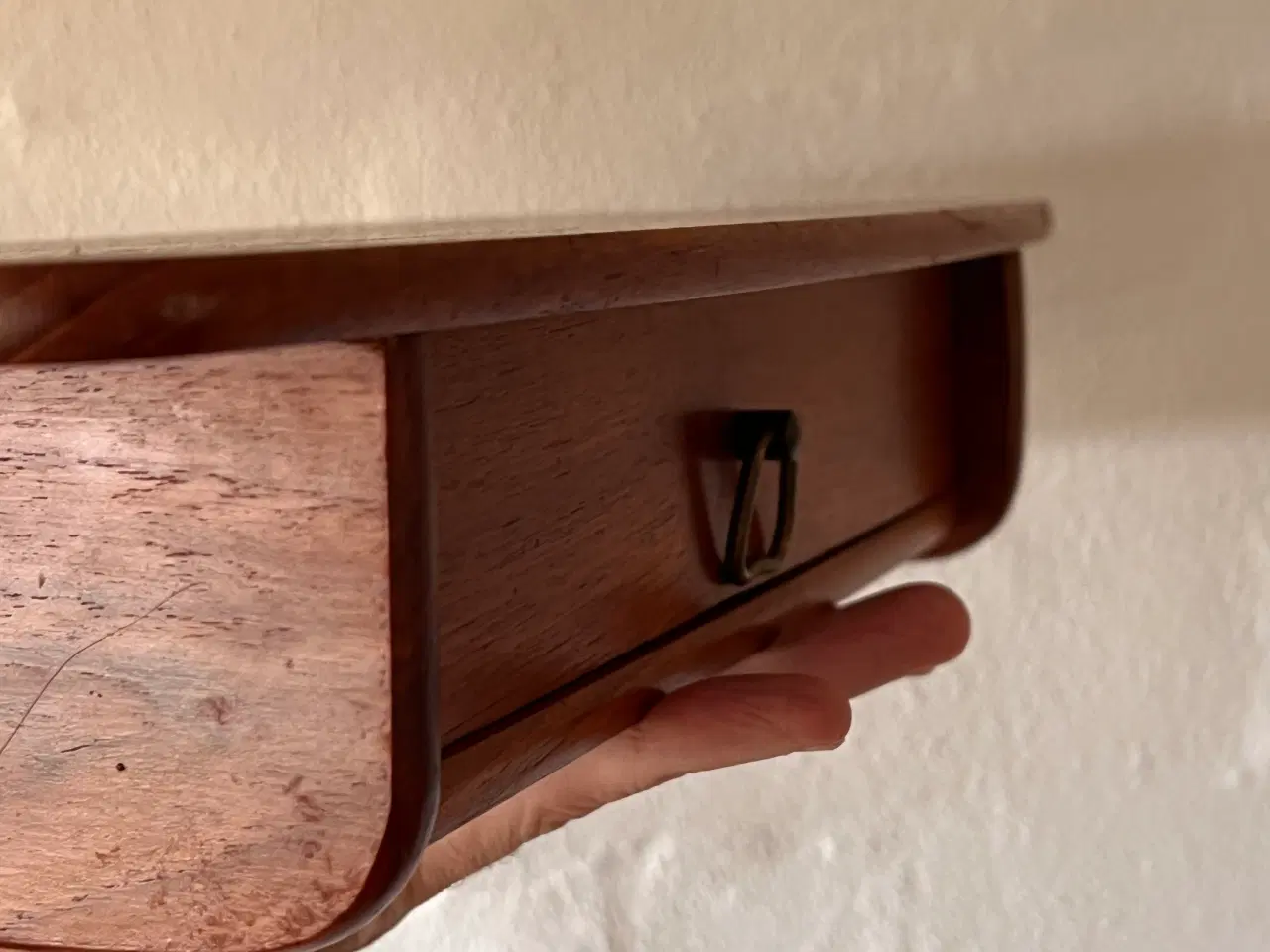 Billede 5 - Midcentury moderne teak væghylde / svævende natbor