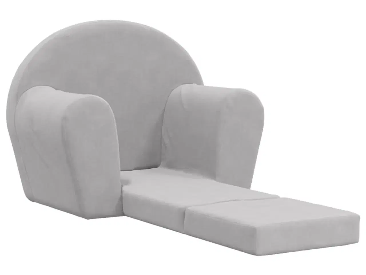 Billede 4 - Sovesofa til børn blødt plys lysegrå