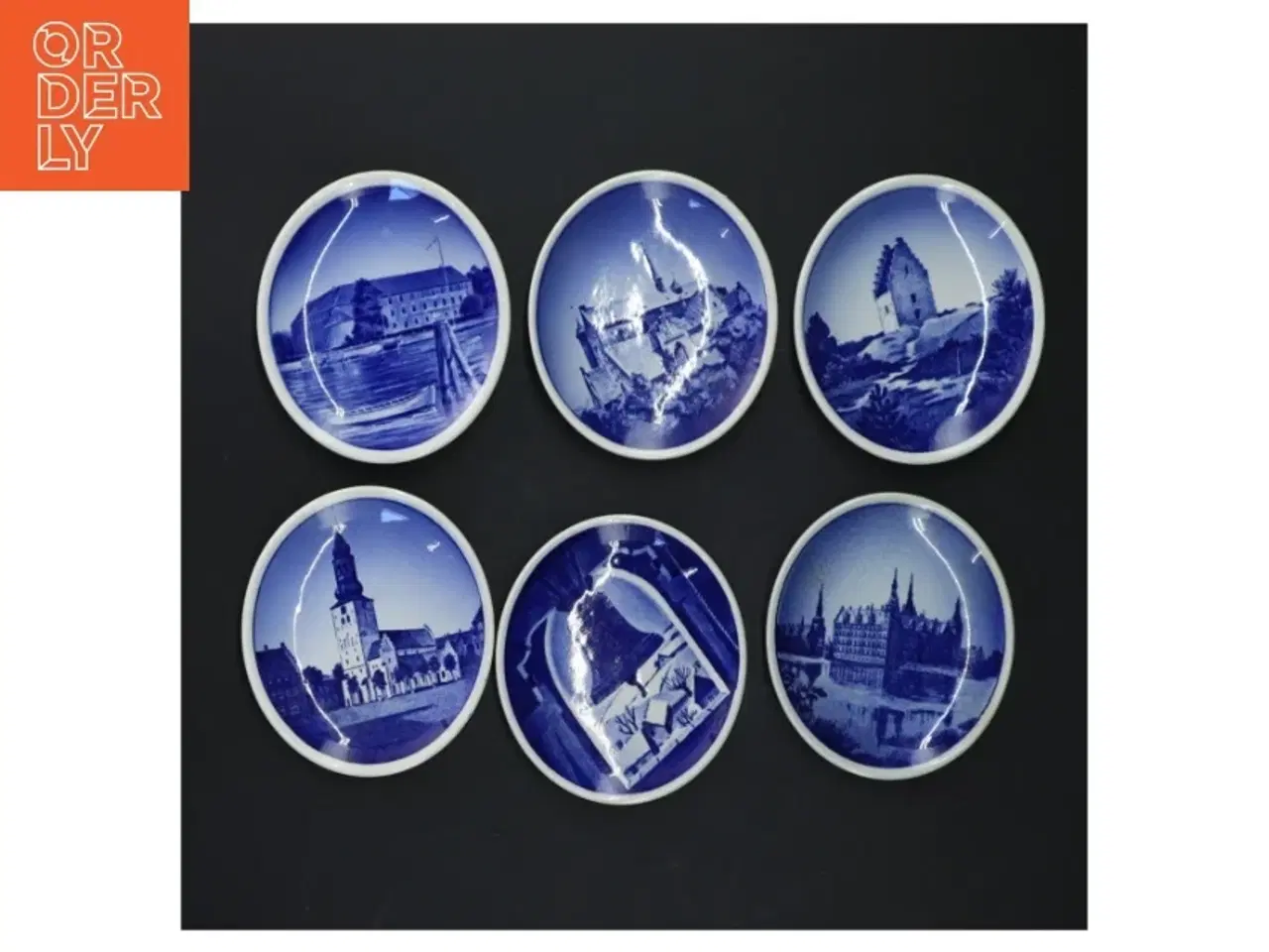 Billede 1 - Sæt med 6 dekorative tallerkener (str. Ø. 8,5 cm. 6 styk) fra Aluminia