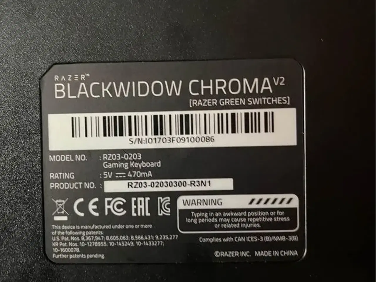 Billede 2 - Gaming tastaur razer blackwidow chroma v2