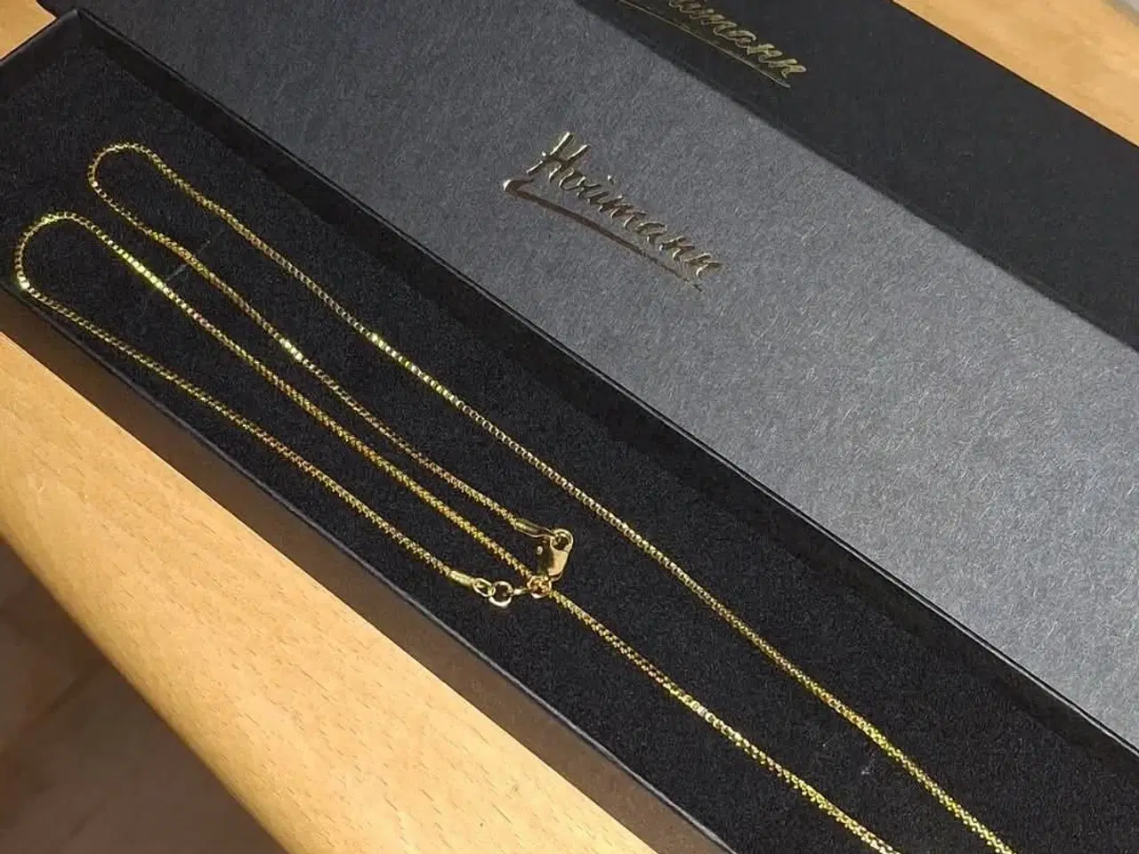 Billede 1 - 18K guldkæde stemplet halskæde, 50 cm 5 g.cm.
