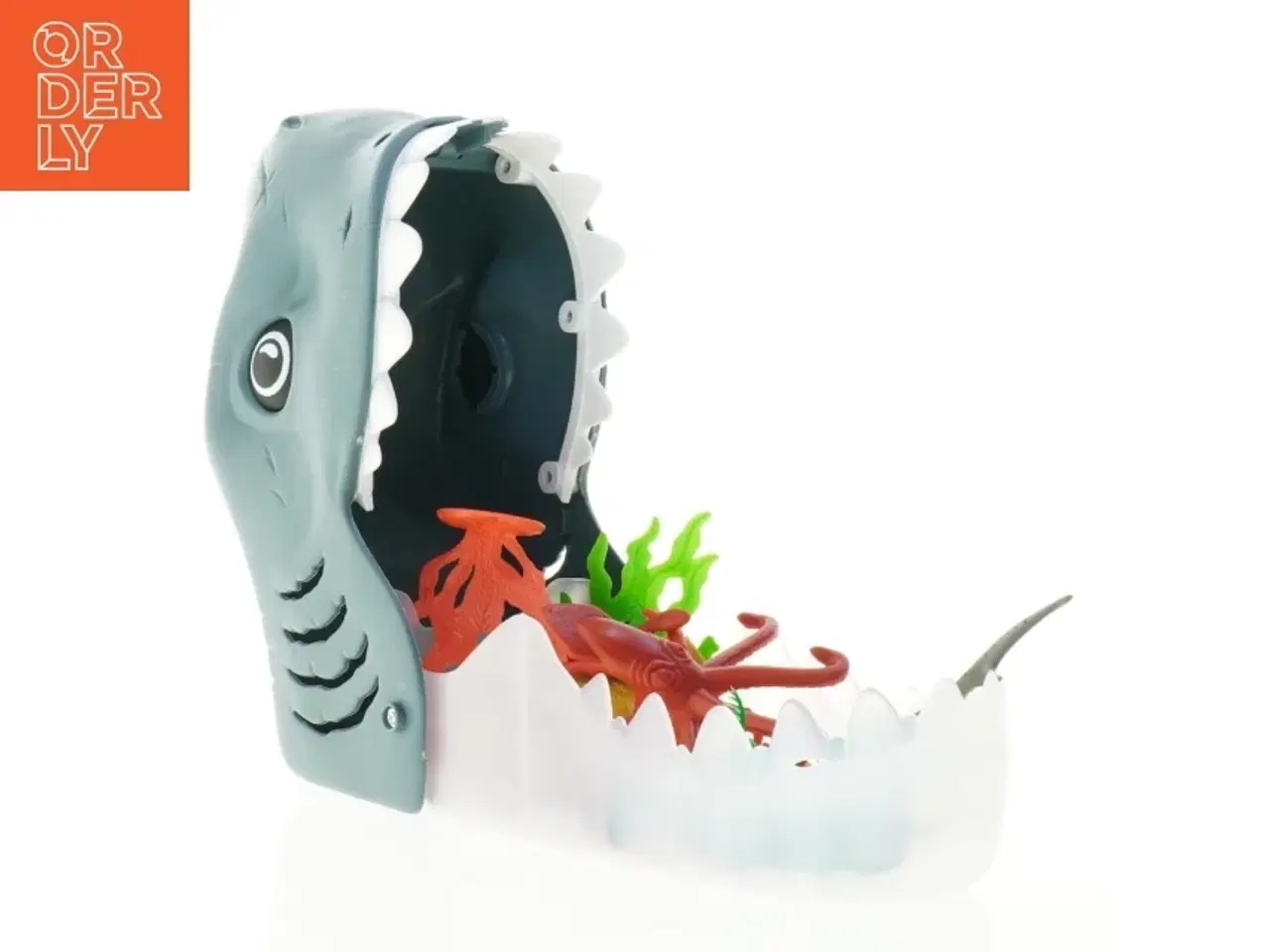 Billede 2 - Hajformet opbevaringsboks med havdyrslegetøj (str. 25 x 18 x 12 cm)