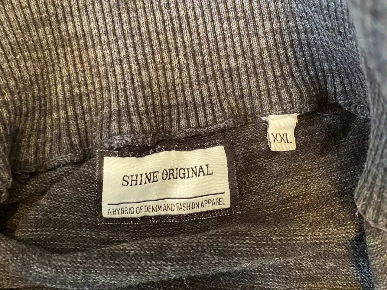 Billede 2 - Shine Original Cardigan med lynlås grå/sort XXL