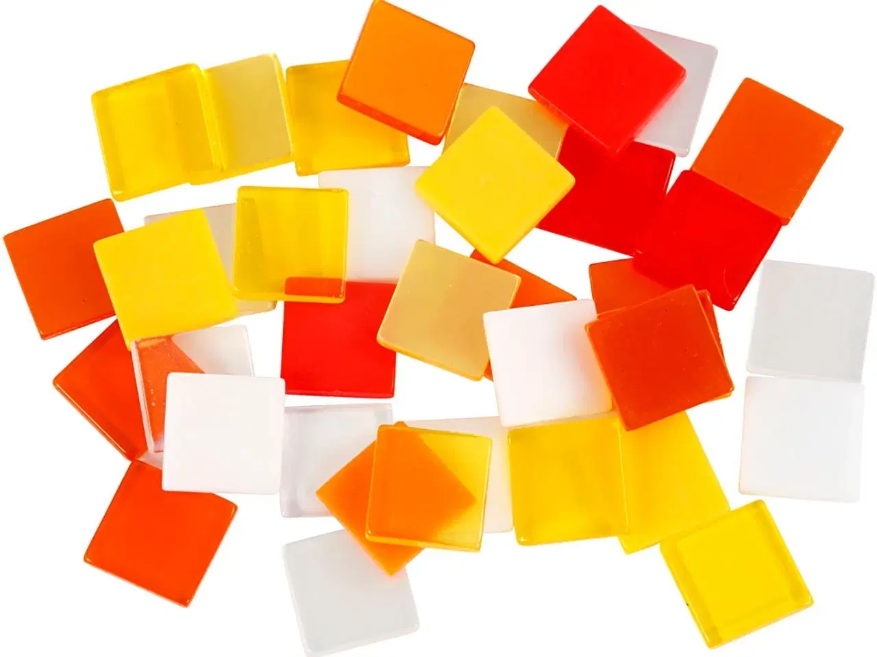 Billede 1 - Minimosaik, str. 10x10 mm, tykkelse 2 mm, rød/orange harmoni, 25g/ 1 pk.