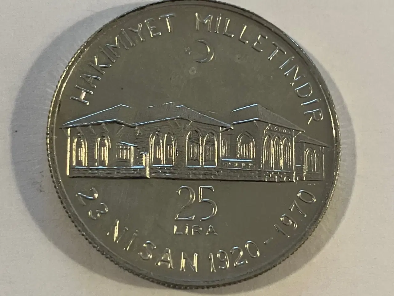 Billede 1 - 25 Lira 1970 Turkey Silver