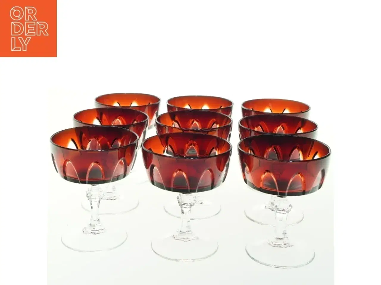 Billede 2 - Glas glas på fod (str. H 11 cm ø. 9 cm)