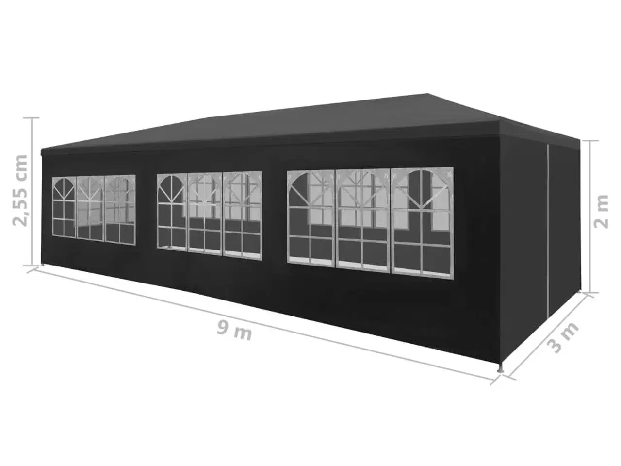 Billede 8 - Festtelt 3 x 9 m antracitgrå