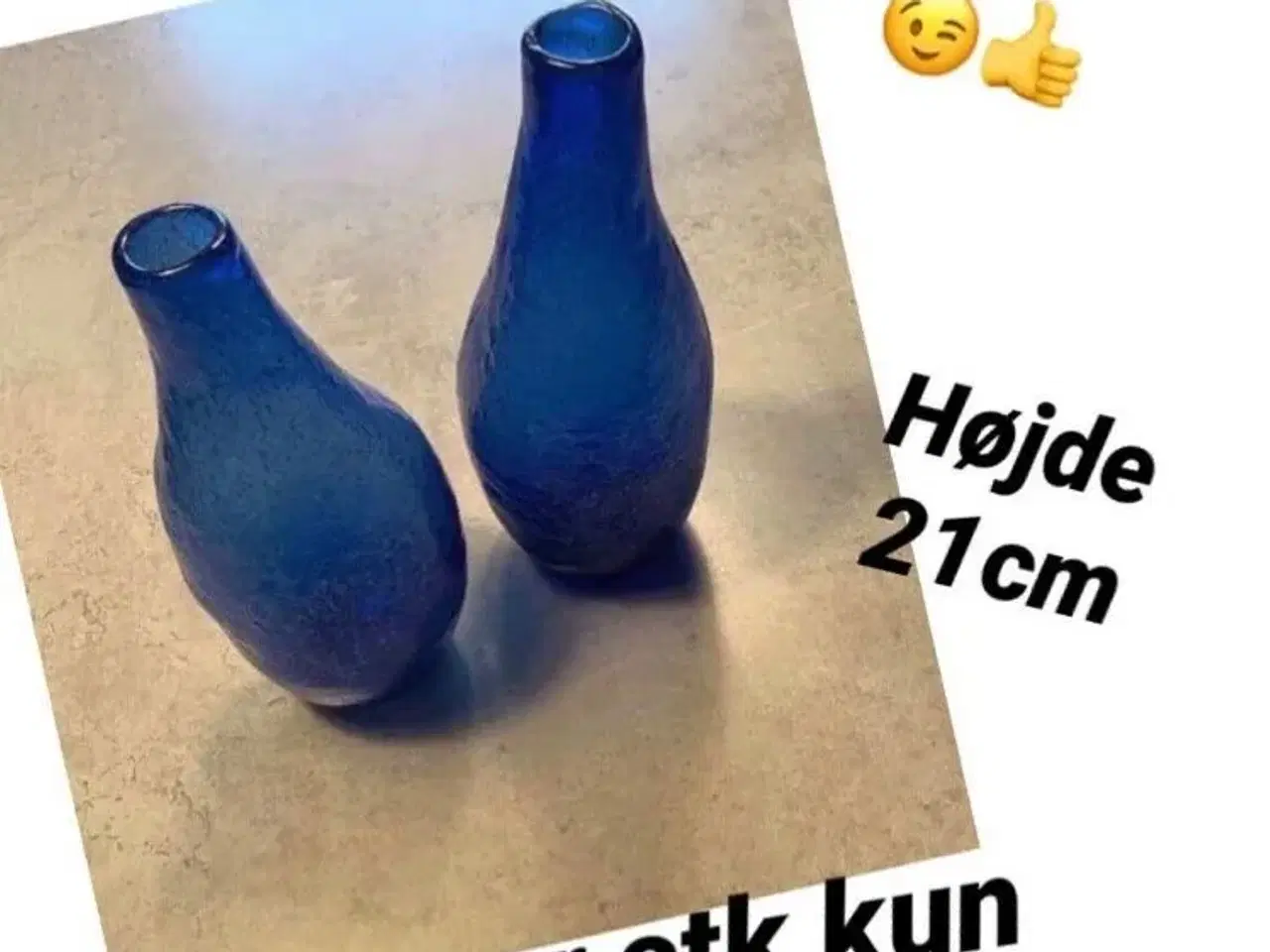 Billede 1 - 2 stk nye flotte blå vaser
