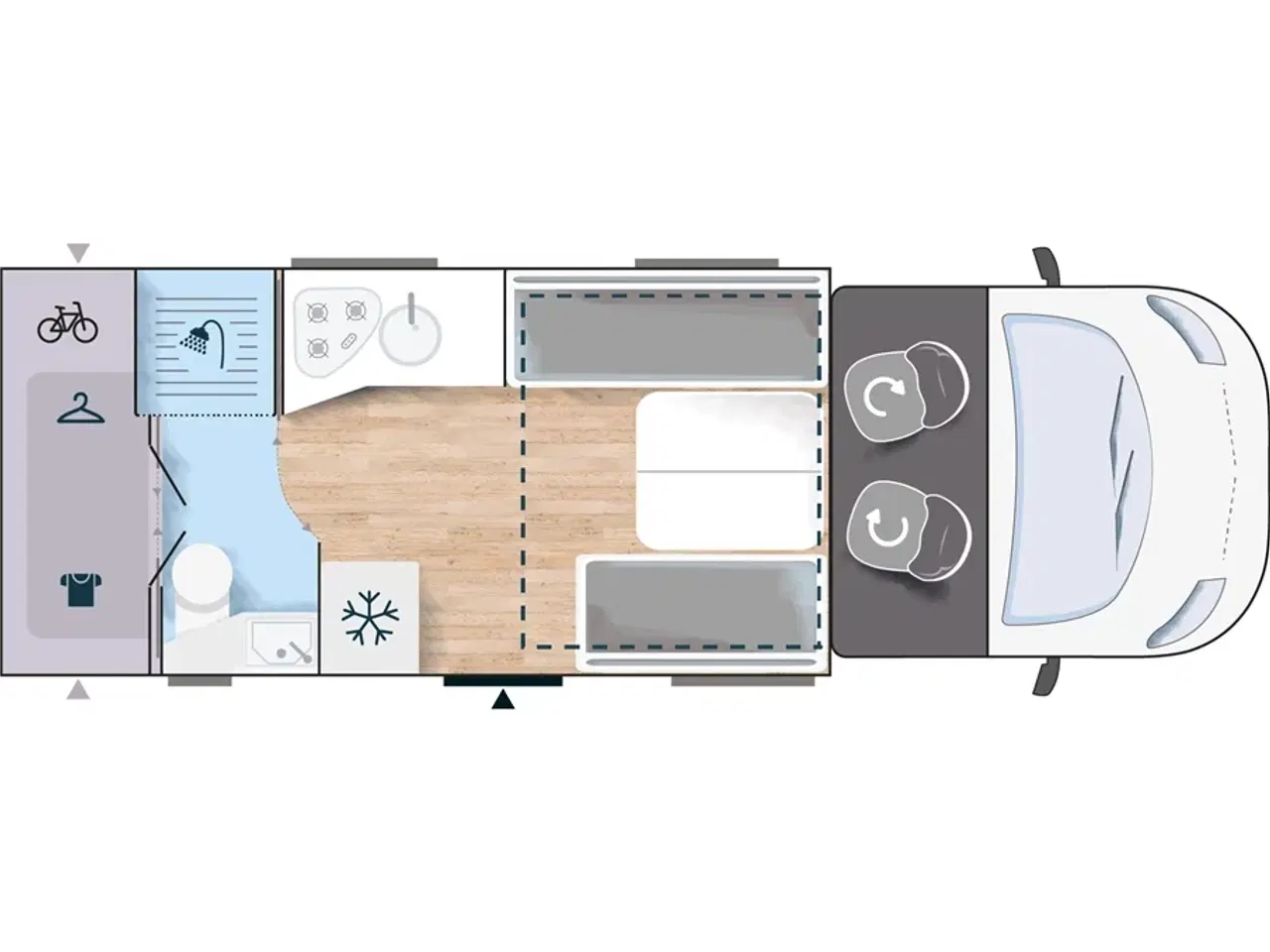 Billede 17 - 2020 - Chausson Titanium 640   Lounge siddegruppe , Dobbeltseng, Populær model , 170Hk, 6-trins automatgear, solcelle