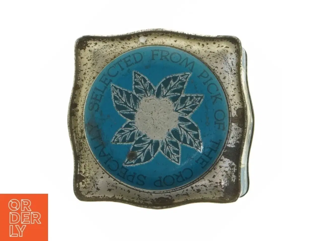 Billede 2 - Vintage te-dåse med skibsdekor (str. 14 x 10,5 cm)