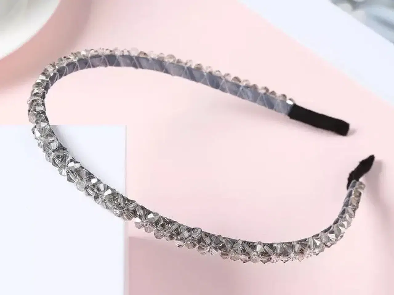 Billede 7 - Hårbøjle smuk grå hårbøjle med shine facet perler