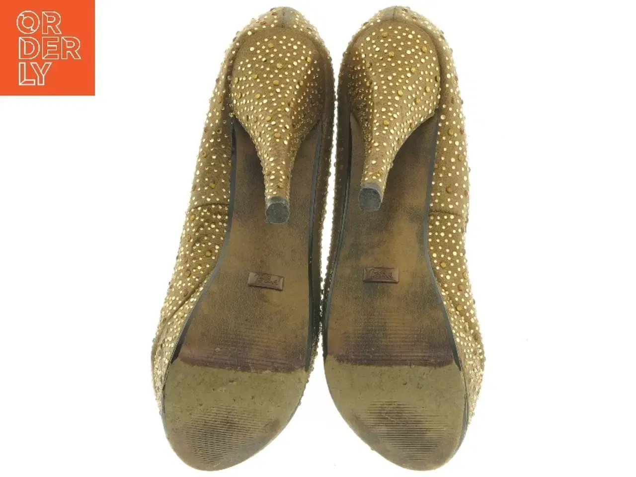 Billede 5 - Guld stilethæle med sten fra Blink (str. 37 )