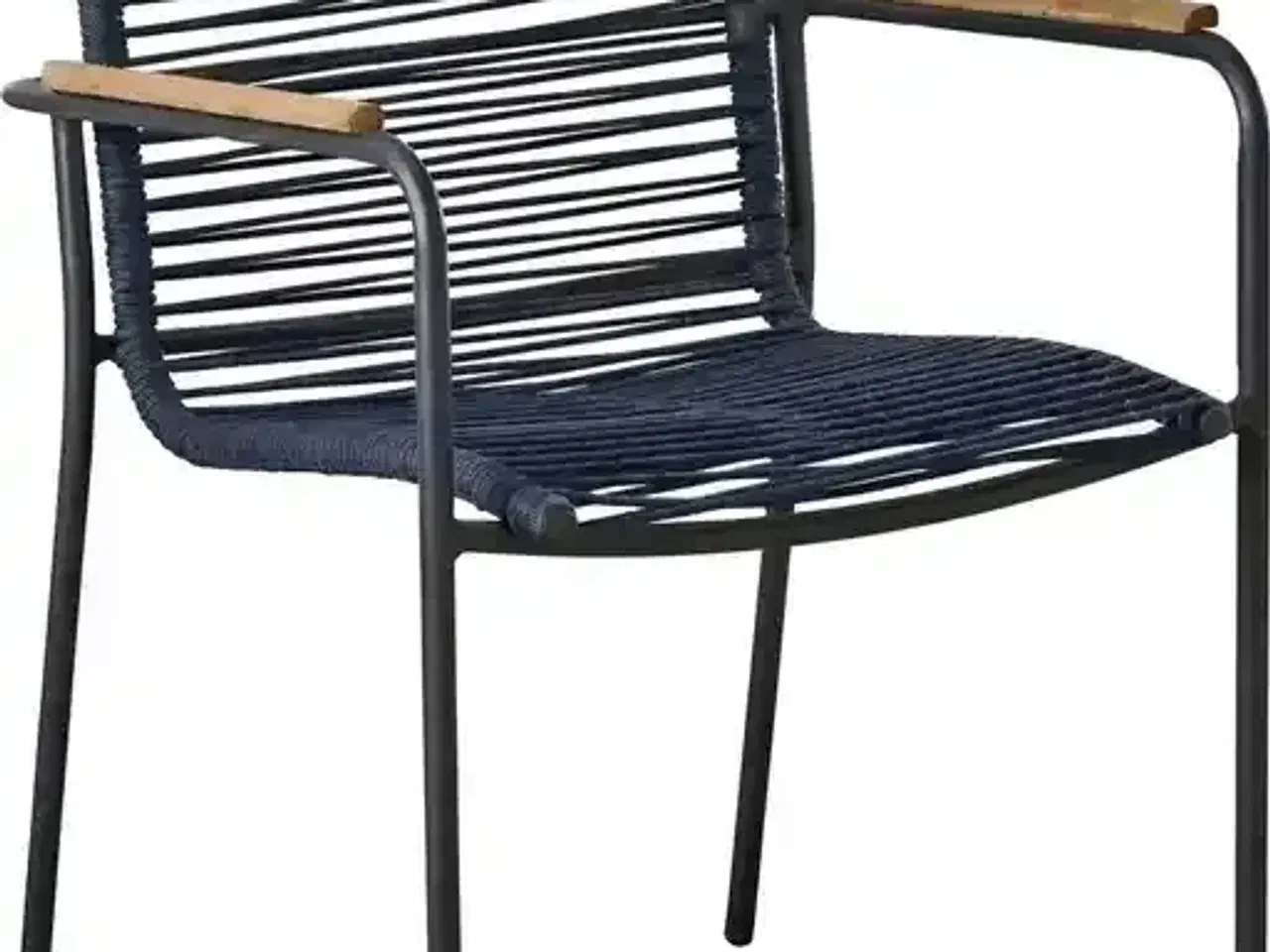 Billede 2 - Havemøbelsæt med teak bord og stole ( bord og 4 blå stole ) - prisen er inklusiv fragt