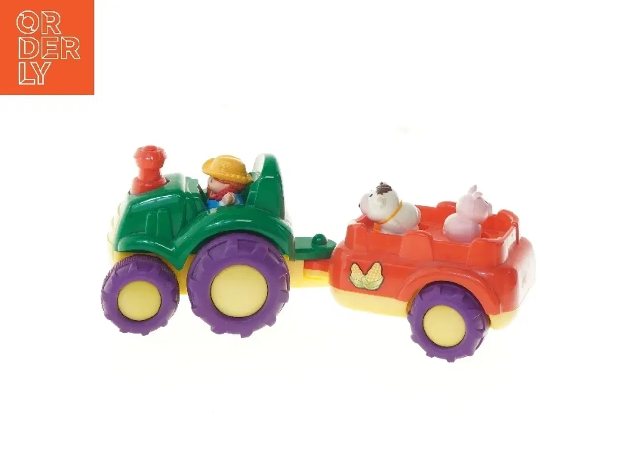 Billede 1 - Legetøjstraktor med anhænger (str. 38x14x10 cm)
