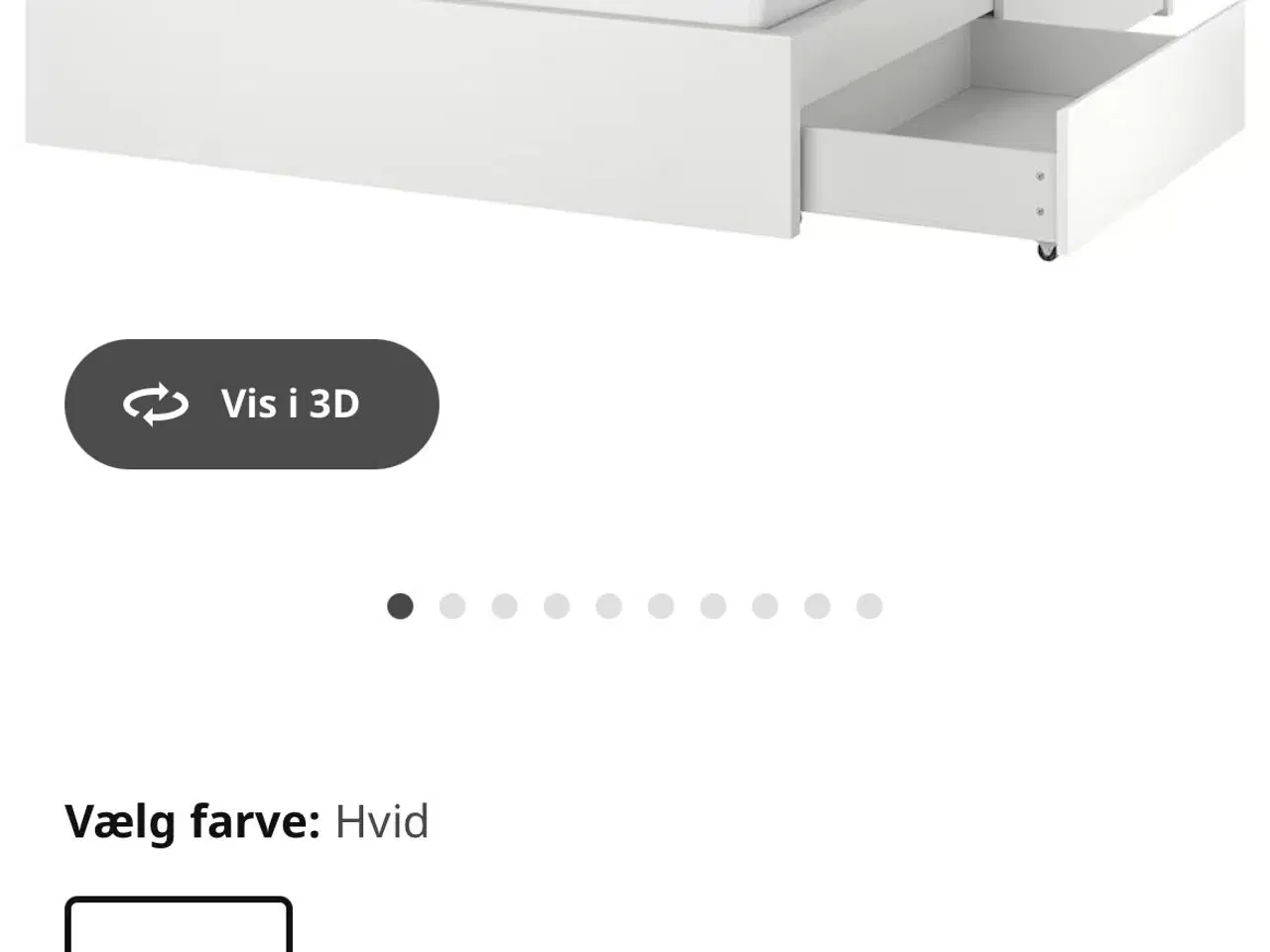 Billede 4 - Ikea Malm seng med to skuffer og madras
