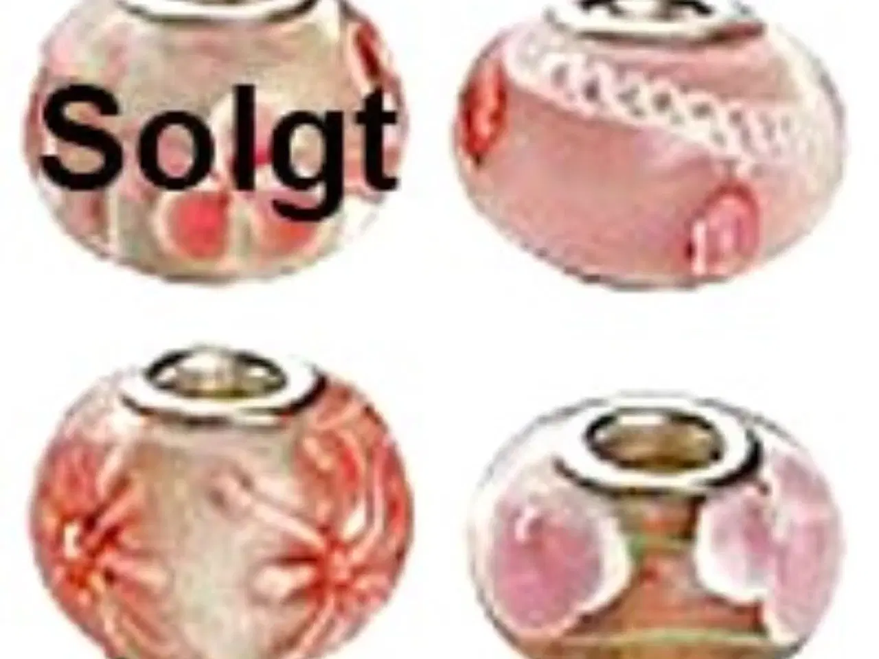 Billede 4 - Lyserøde glaskugler til charm-armbånd