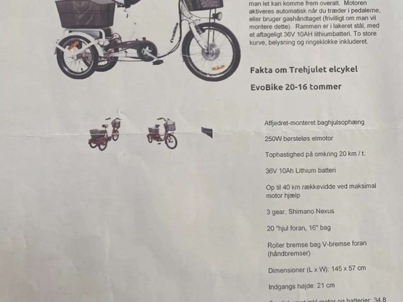 Billede 7 - EL Cykel 3 hjulet 
