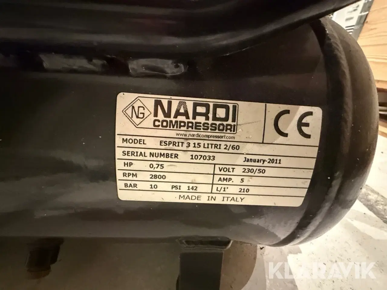 Billede 6 - Kompressorer Nardi Compressori Esprit 3 – 15 Litri 2/60