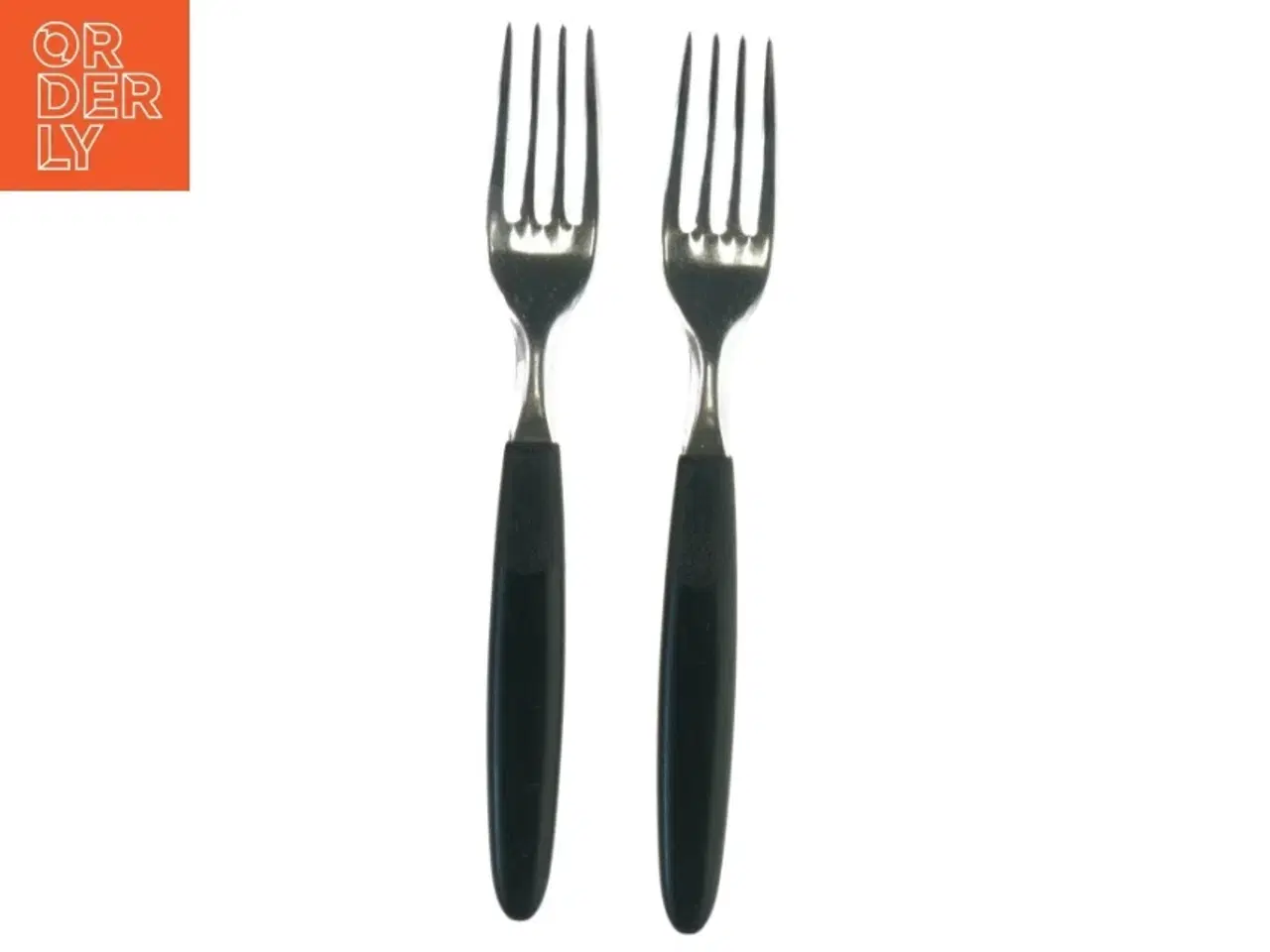 Billede 1 - Sæt af 2 gafler med sorte håndtag (str. 19 cm)