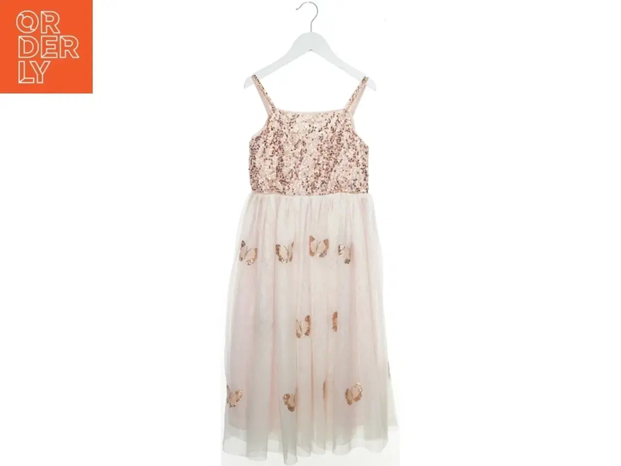 Billede 1 - Pailletkjole med sommerfugle fra H&M (str. 134)