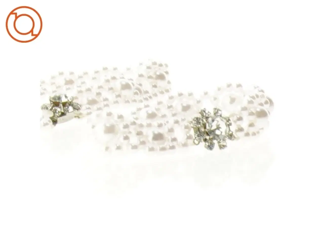 Billede 3 - Perlehalskæde og armbånd med rhinsten (str. 18 og 9 cm)