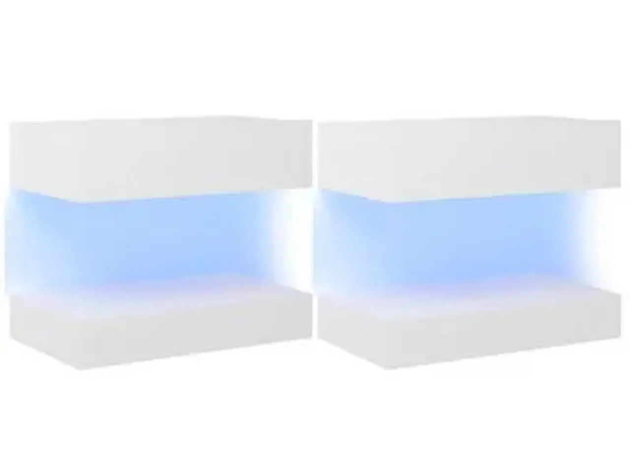 Billede 1 - vidaXL sengeborde med LED-lys 2 stk. 60x35 cm spån