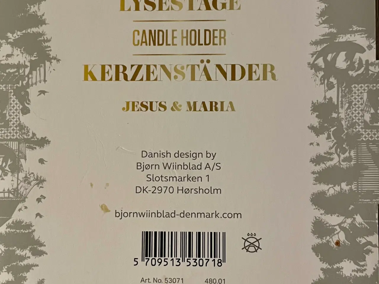 Billede 7 - Bjørn Wiinblad Jesus og Maria hvid og guld