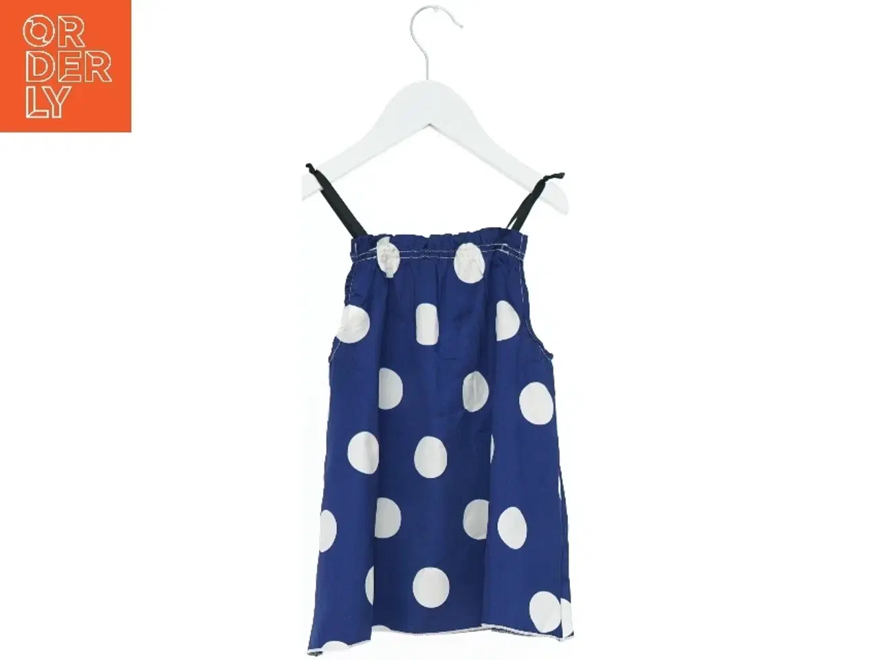 Billede 2 - Blå kjole med store hvide prikker (str. 110)
