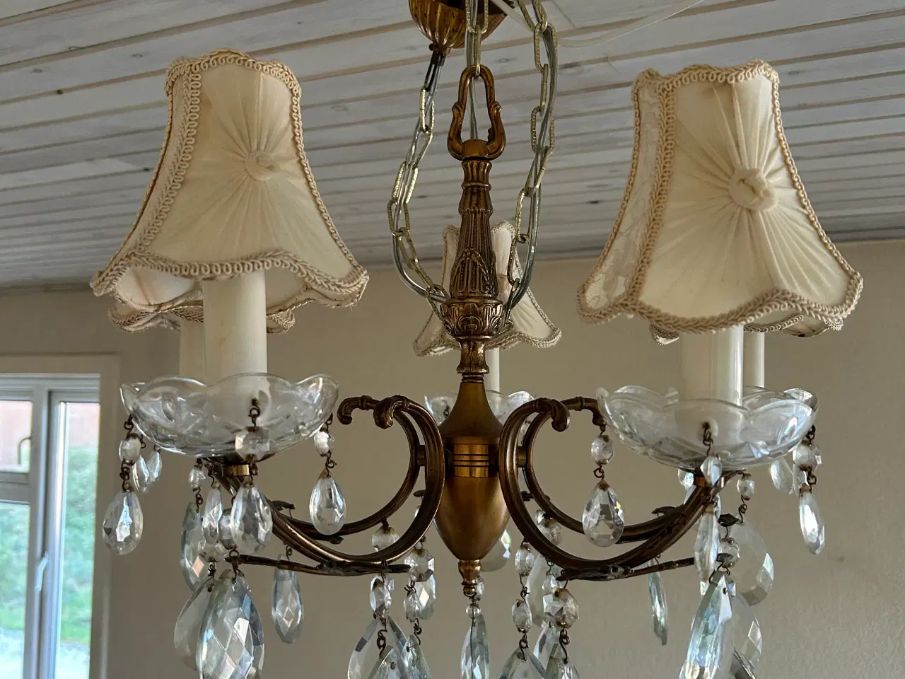 Billede 1 - Loftlampe med 5 arme og prismer