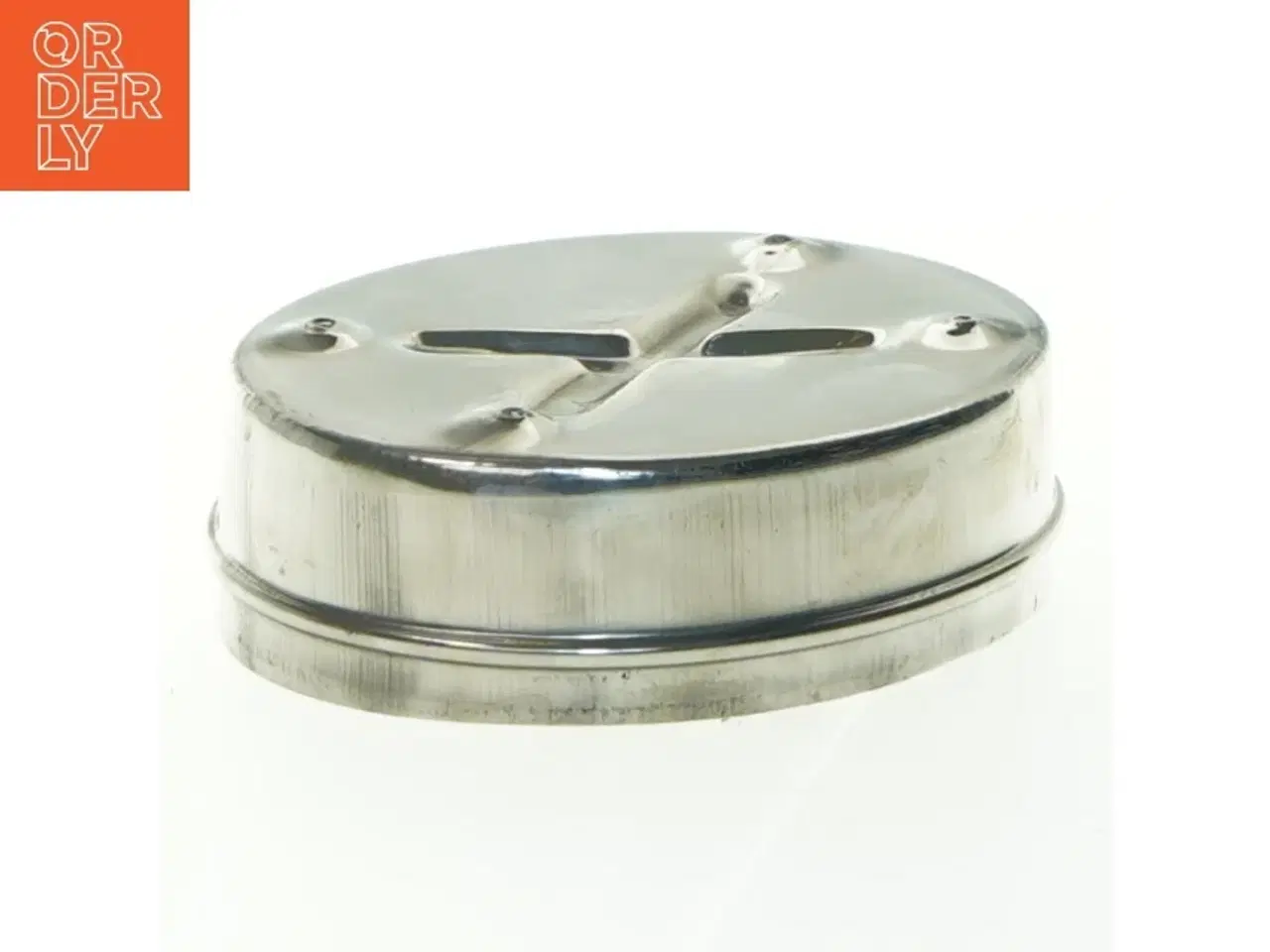 Billede 6 - Sølvfarvet Vintage oval blomsterpræget Metal æske (str. 11x9 cm)
