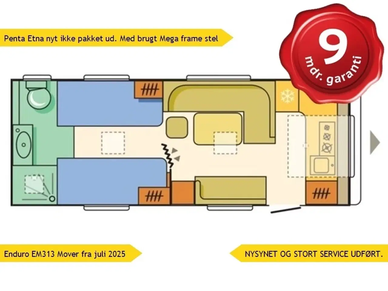 Billede 1 - 0 - Adria Adora 613 HT   Enduro EM313 Mover og 12 V. 100 Ah. Agm Batteri og 13 Amp. Vitron Lader fra juli 2025