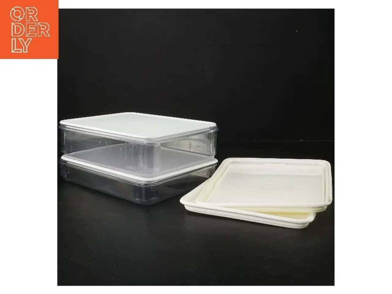 Billede 1 - Plastikbeholdere med låg fra Mepal (str. 2 styk, 19x15x3 cm)