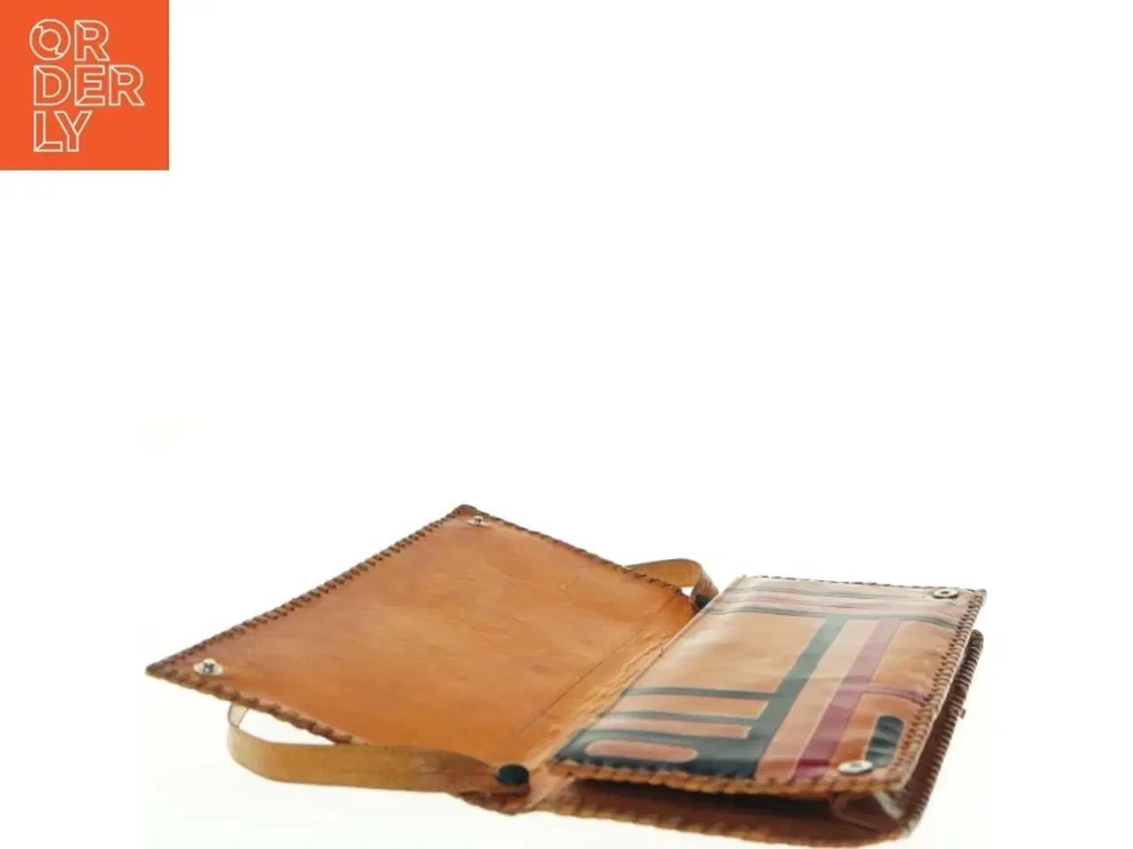 Billede 3 - Vintage Retro Læder Clutch Taske med Skulder strop (str. 30 x 14 cm)