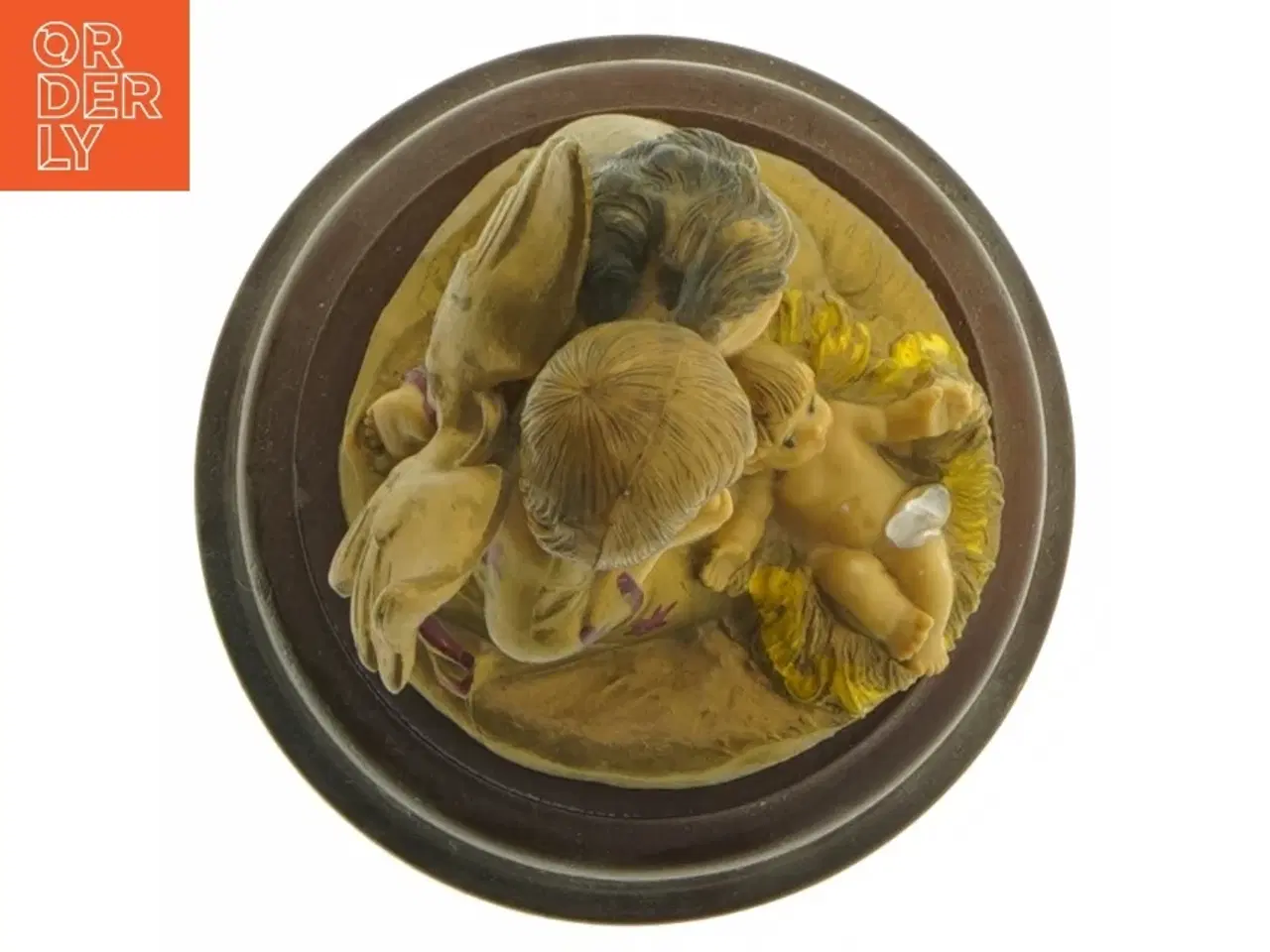 Billede 3 - Engelfigur med krybbescene (str. 14 cm)