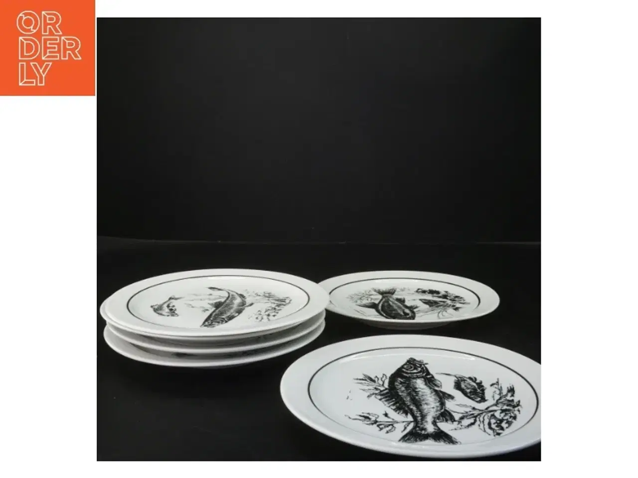 Billede 3 - Fisketallerkener fra Inglasur - 6 stk (str. Ø 19 cm)
