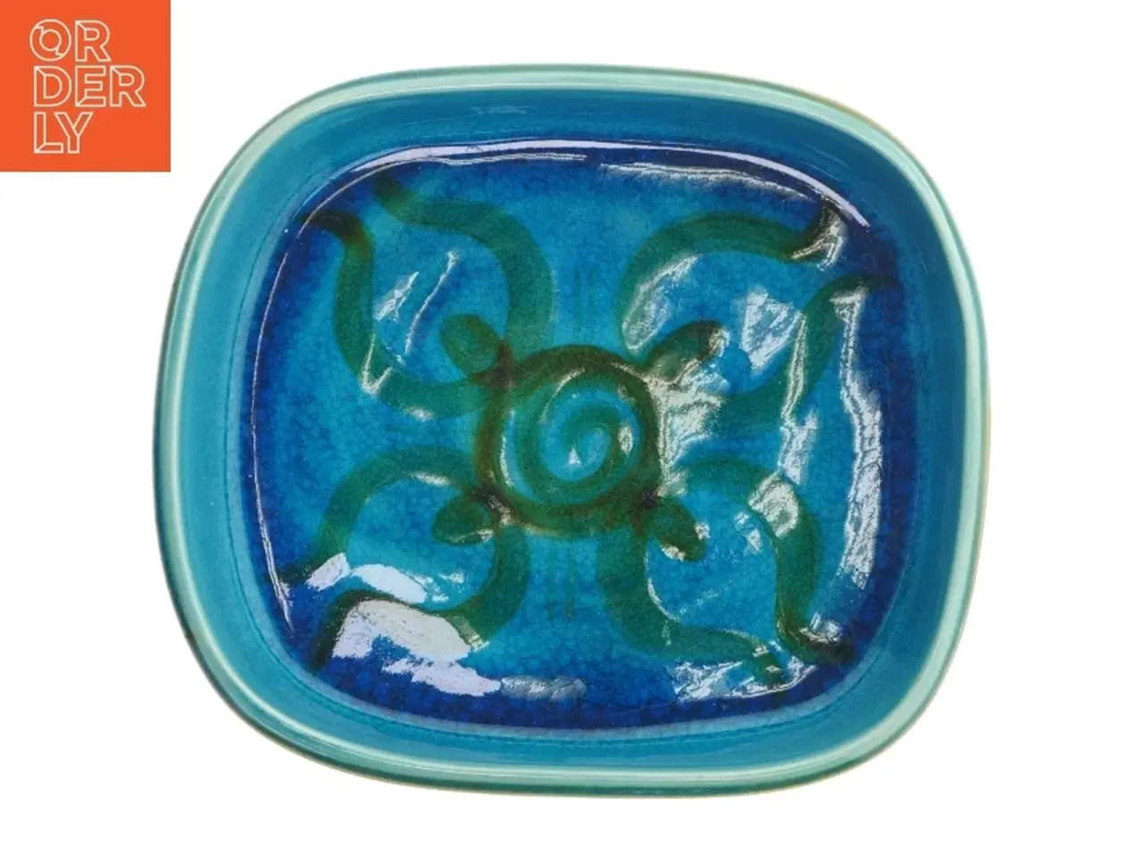 Billede 2 - Søholm Keramisk fad med Turkis glasur (str. 28x24 cm)