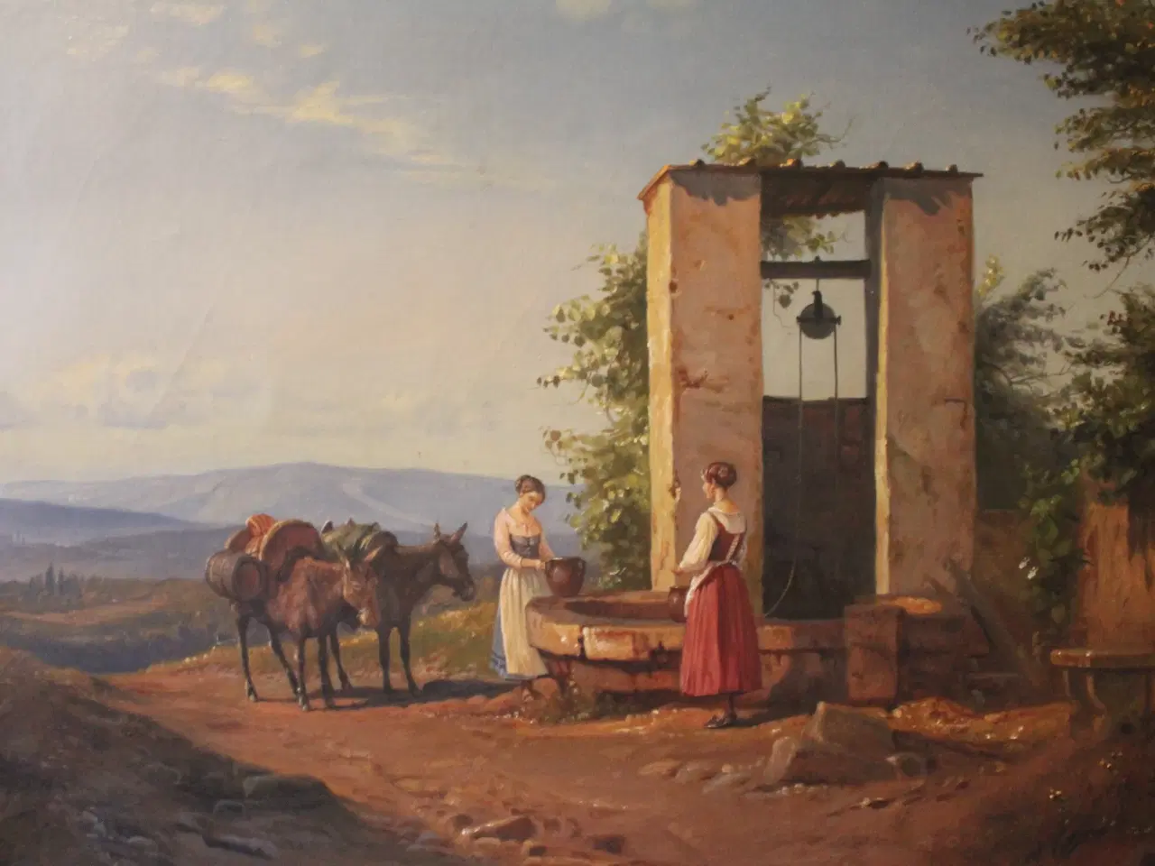 Billede 2 - Italiensk motiv med unge kvinder ved brønd