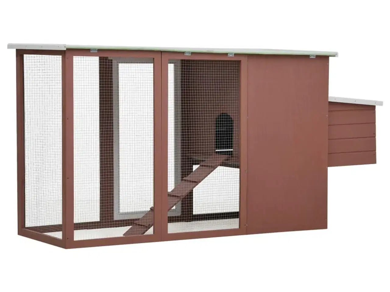 Billede 4 - Udendørs hønsehus med 1 redekasse træ brun