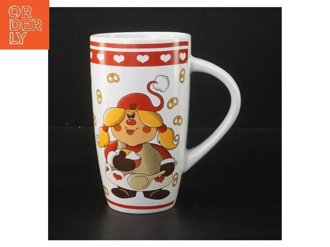 Billede 1 - Keramikkrus med julemotiv (str. Ø 9 cm længde 15,5 cm)