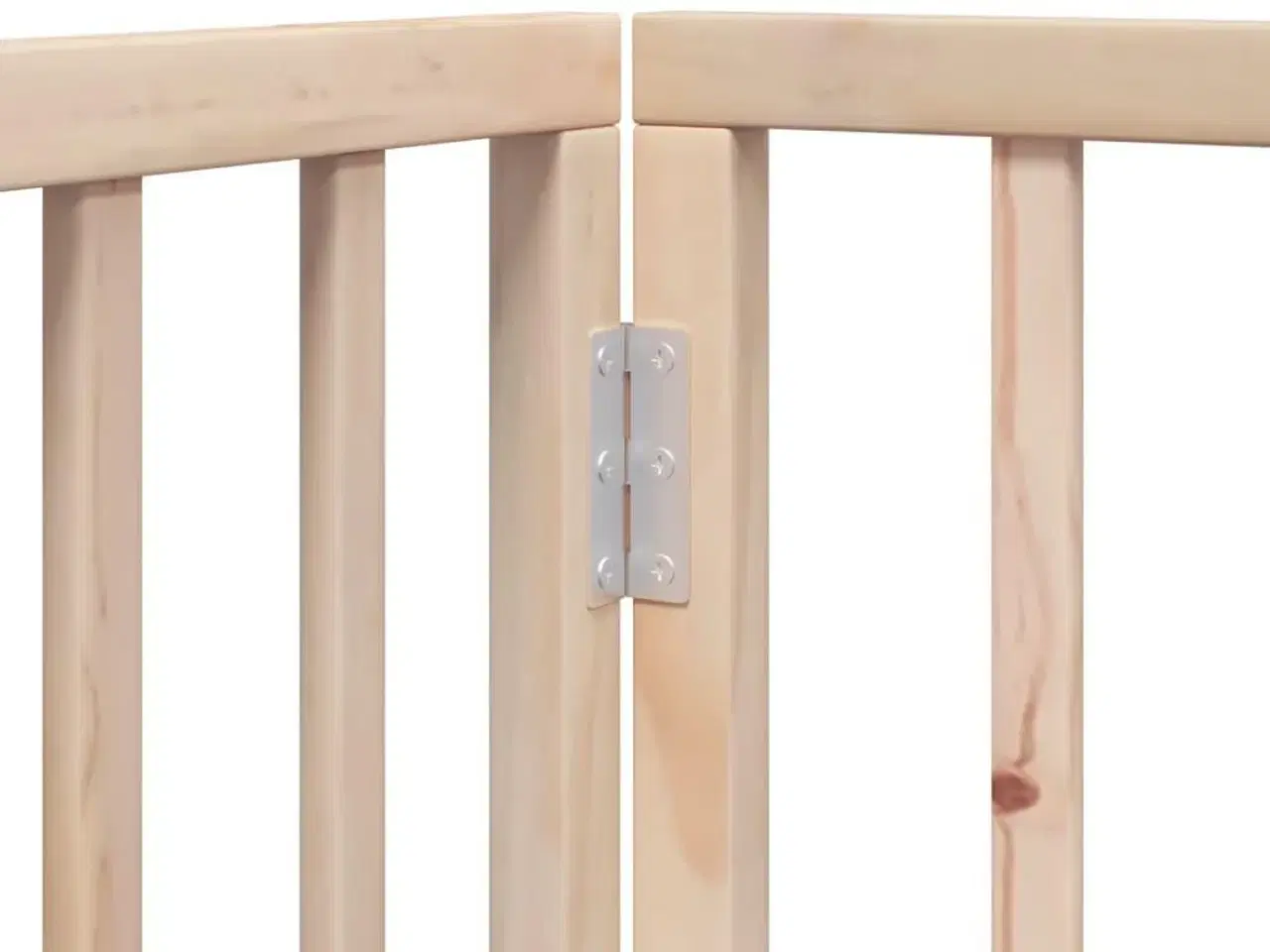 Billede 10 - Hundegitter med dør, foldbar, 4 paneler, 320 cm, poppeltræ